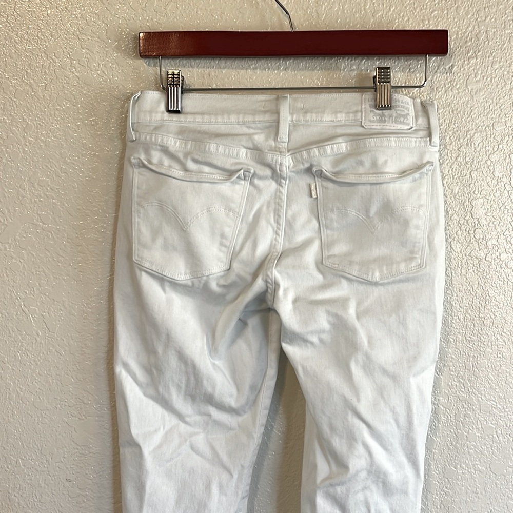 Levi’s 710 Super Skinny White Denim Jeans Size 29 Lowrise - Picture 3 of 10